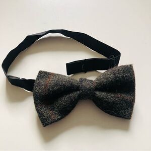 Topman Grey Wool Tweed Bowtie